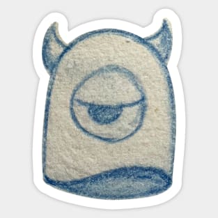 Blue floaty ghost monster Sticker